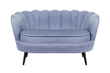 купить стильный Диван ракушка Pearl Double Blue на черных ножках