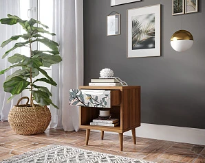 заказать Тумбочка "Berber" с открытой полкой 50 принт арт BB33/Print_50, разноцветная