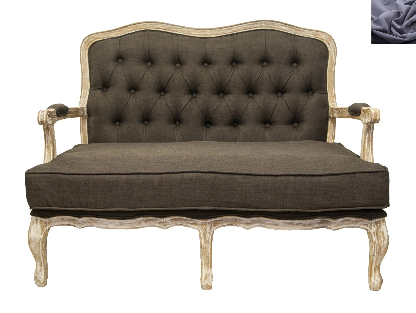 фото Прямой диван модерн Yareli Brown V2 серый