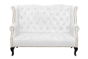 фото Кожаный дизайнерский диван лофт Royal Sofa White в интерьере