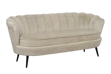 Диван ракушка для гостиниц Pearl Triple Taupe на черных ножках