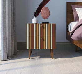 Тумбочка "Berber" с двумя ящиками 20 принт арт BB03/Print_20, разноцветная на заказ