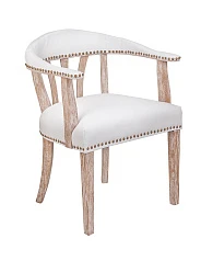 фото Мягкий стул с подлокотниками Tanner White Leather