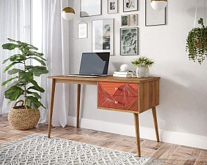 фото Стол рабочий "Berber" принт 49 с одной тумбой арт BB20/Print_49