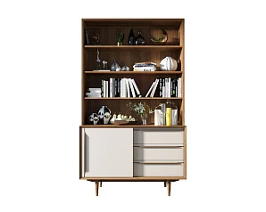 купить красивый Стеллаж "Bruni White" с дверками арт BR-01WH в интернет-магазине