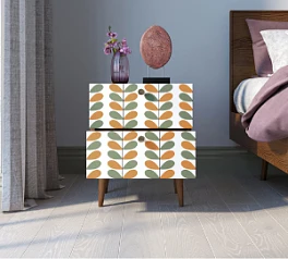 фото Тумбочка "Berber" с двумя ящиками 23 принт арт BB03/Print_23, разноцветная