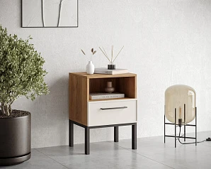 Тумбочка с нижним ящиком "Nicole" арт NEM17 Белый на заказ в интернет-магазине