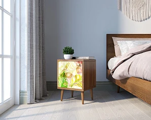 Тумбочка "Berber" с дверкой 29 принт арт BB21/Print_29, разноцветная в интерьере