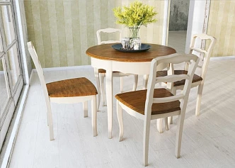стильные Круглый стол и четыре стула "Leontina" арт Leontina-7