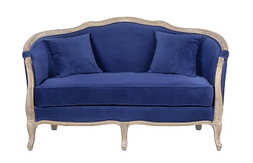 заказать Дизайнерский двухместный диван Darcy 2 ампир синий