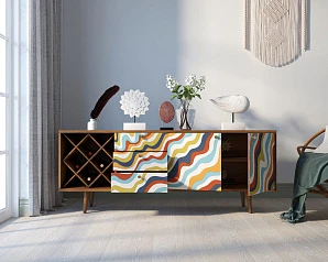 заказать Комод "Berber" удлиненный с бутылочницей принт 21 арт BB15/Print_21