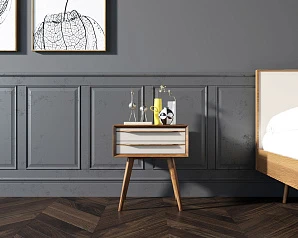 фото Тумба для прихожей в Скандинавском стиле "Bruni white" с двумя ящиками в интерьере