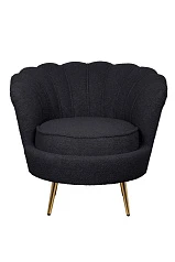 стильные Низкое кресло ракушка Pearl Black Boucle