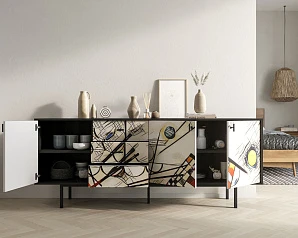 фото Комод с тремя дверками и тремя ящиками "Emerson" by Kandinsky арт EM07/Print_01 в интерьере
