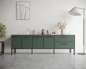 купить красивый Комод с четырьмя дверками и двумя ящиками "Nicole" арт NEM04G в интернет-магазине