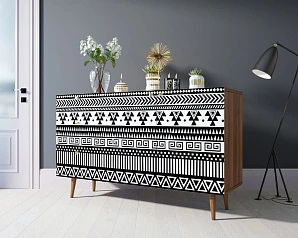 купить красивые Комод "Berber" с двумя дверками и ящиками принт 19 арт BB17/Print_19 в интернет-магазине