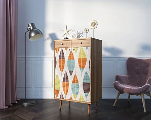 красивые Комод "Berber" два ящика и дверки 48 принт арт BB46/Print_48 на заказ