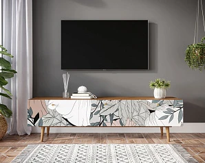стильный Комод "Berber" с ящиками низкий под TV 50 принт арт BB19/Print_50