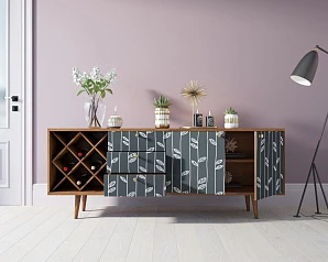 купить стильные Комод "Berber" удлиненный с бутылочницей 18 принт арт BB15/Print_18 в интернет-магазине
