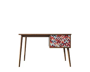 стильный Стол рабочий "Berber" принт 2 с одной тумбой арт BB20/Print_02