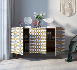 фото Комод "Berber" три дверки 22 принт арт BB01/Print_22 в интерьере