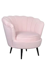Низкое кресло ракушка Pearl розовый V2 на черных ножках в интернет-магазине