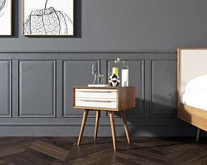 фото Тумба для прихожей в Скандинавском стиле "Bruni white" с двумя ящиками в интерьере