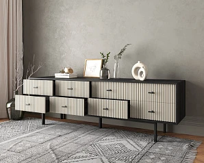 купить Комод с восемью ящиками "Emerson" арт EM03/milky/L в интернет-магазине