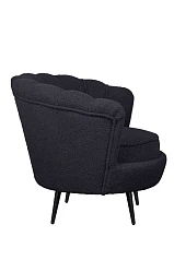 заказать Низкое кресло ракушка Pearl Black Boucle на черных ножках