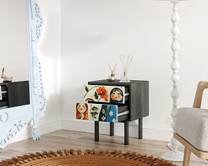 Тумбочка с двумя ящиками "Emerson" Матрешки арт EM16/Art04 на заказ в интернет-магазине