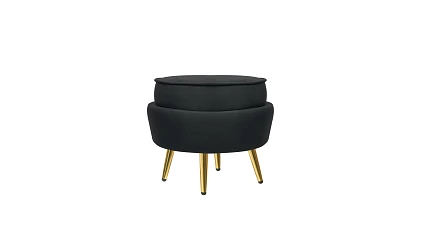 Кресло с пуфом ракушка Pearl Black