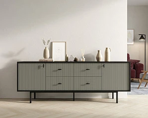 стильный Комод две дверки и четыре ящика "Emerson" арт EM19/gray/L на заказ