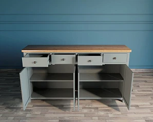 купить стильный Комод "Jules Verne" 4 ящика 4 дверки серый арт JV37ETGG в интернет-магазине