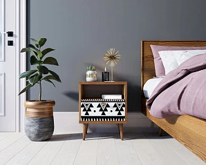 красивые Тумбочка "Berber" с одним ящиком 19 принт арт BB06/Print_19, разноцветная в интернет-магазине