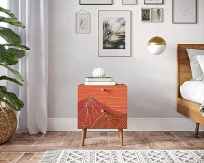 купить Тумбочка "Berber" с двумя ящиками 49 принт арт BB03/Print_49, разноцветная