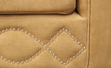 Прямой диван 3 места арт-деко Volte коричневый в интерьере