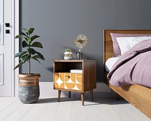 купить Тумбочка "Berber" с одним ящиком 14 принт арт BB06/Print_14, разноцветная