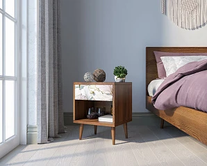 Тумбочка "Berber" с открытой полкой 31 принт арт BB33/Print_31, разноцветная