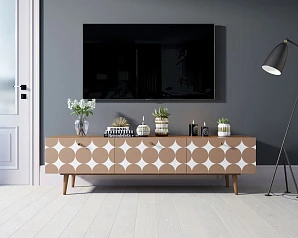 красивые Комод "Berber" с ящиками низкий под TV принт 17 арт BB19/Print_17 в интернет-магазине
