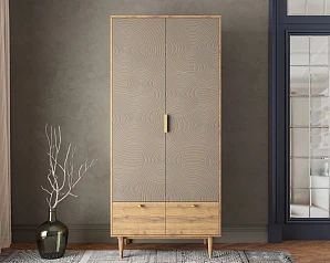 Шкаф двухстворчатый  с ящиками "Line" R26/beige