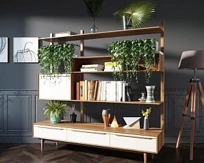 фото Стеллаж "Bruni white" с ящиками арт BR-20WH