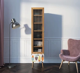 фото Буфет "Berber" одностворчатый с ящиком принт 48 арт BB48/Print_48 в интерьере