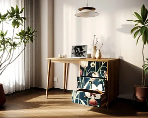 купить Стол рабочий "Berber" с одной тумбой арт BB31/Print_54