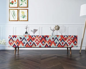 Комод "Berber" с ящиками низкий под TV принт 2 арт BB19/Print_02 на заказ