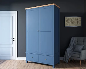 фото Шкаф двухстворчатый в стиле Кантри "Jules Verne" с ящиками арт JV28ETGB в интерьере