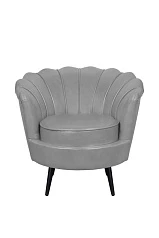 красивое Низкое кресло ракушка Pearl Grey V2 на черных ножках в интернет-магазине