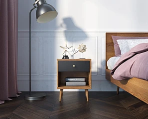 стильные Тумбочка "Berber" с открытой полкой 33 принт арт BB33/Print_33, разноцветная