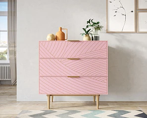 Комод с тремя ящиками "Line" LN12/GR1/pink в интерьере