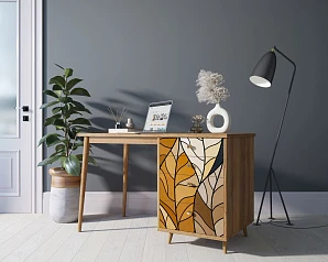 красивый Стол рабочий "Berber" принт 08 с одной тумбой арт BB31/Print_08 в интернет-магазине