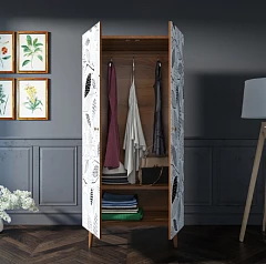 красивый Шкаф малый двухстворчатый "Berber" принт 9 арт BB08/Print_09 на заказ